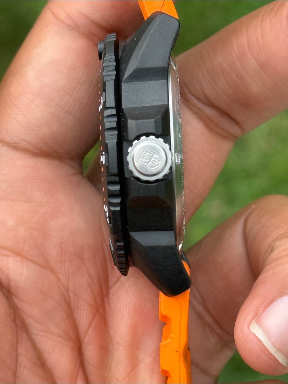 Luminox Navy Blue Dial Orange Strap Tactical mens Watch - Picture 12 of 13